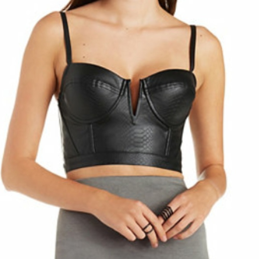 Faux leather top ✨